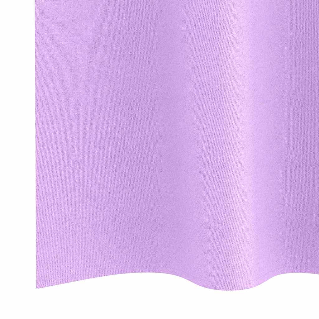 Fekete Függöny Gyűrűkkel 2 db Lila 245 x 140 cm Poliészter