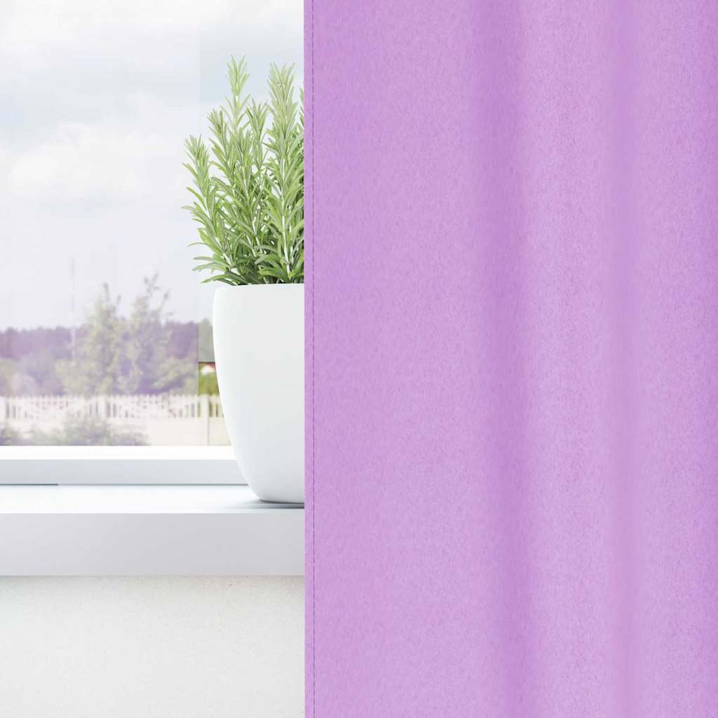 Fekete Függöny Gyűrűkkel 2 db Lila 245 x 140 cm Poliészter
