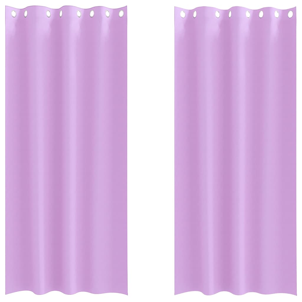 Fekete Függöny Gyűrűkkel 2 db Lila 260 x 140 cm Poliészter