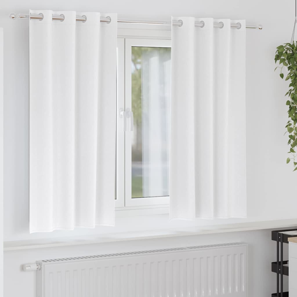 Fekete Függöny Gyűrűkkel 2 db Tiszta Fehér 175 x 140 cm