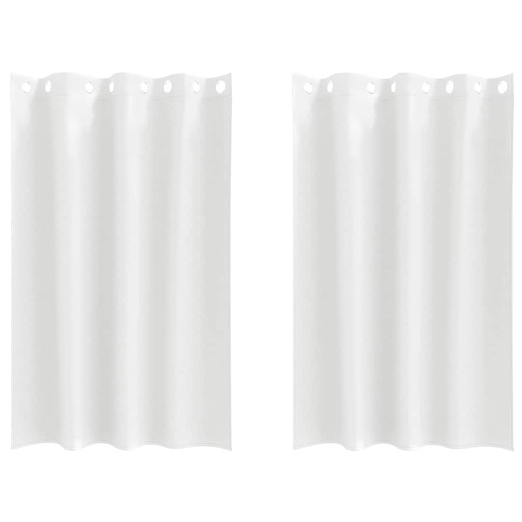 Fekete Függöny Gyűrűkkel 2 db Tiszta Fehér 175 x 140 cm