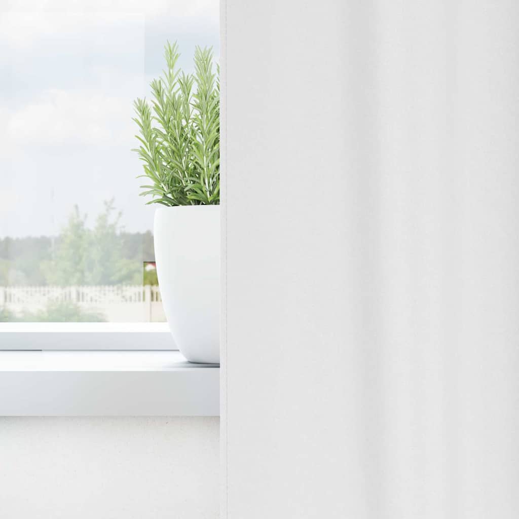 Fekete Függöny Gyűrűkkel 2 db Tiszta Fehér 260 x 140 cm