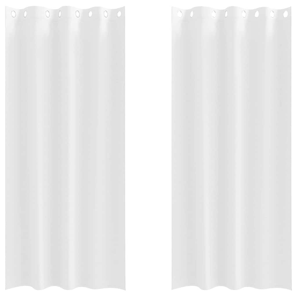 Fekete Függöny Gyűrűkkel 2 db Tiszta Fehér 260 x 140 cm