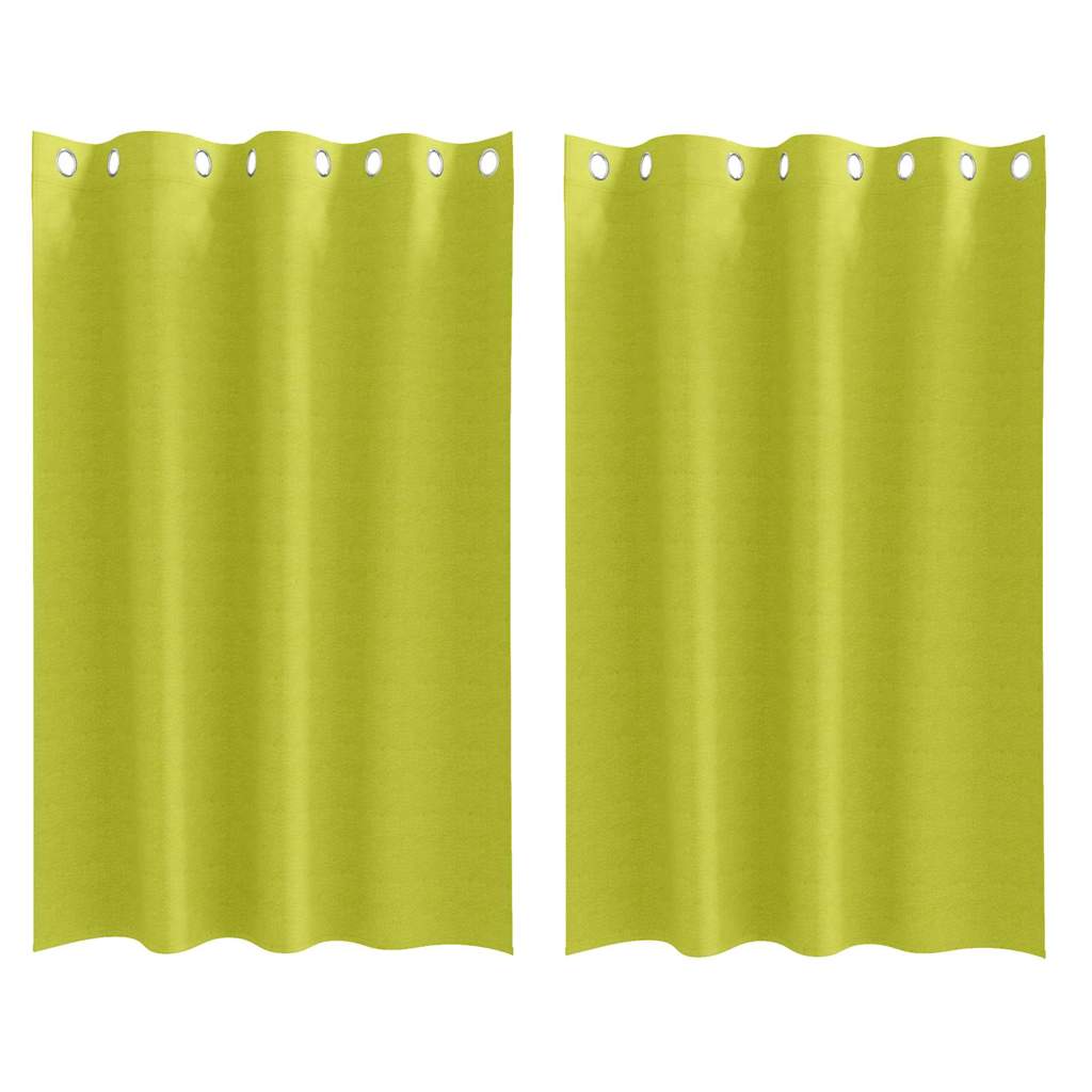 Fekete Függöny Gyűrűkkel 2 pcs Zöld 175 x 140 cm Poliészter