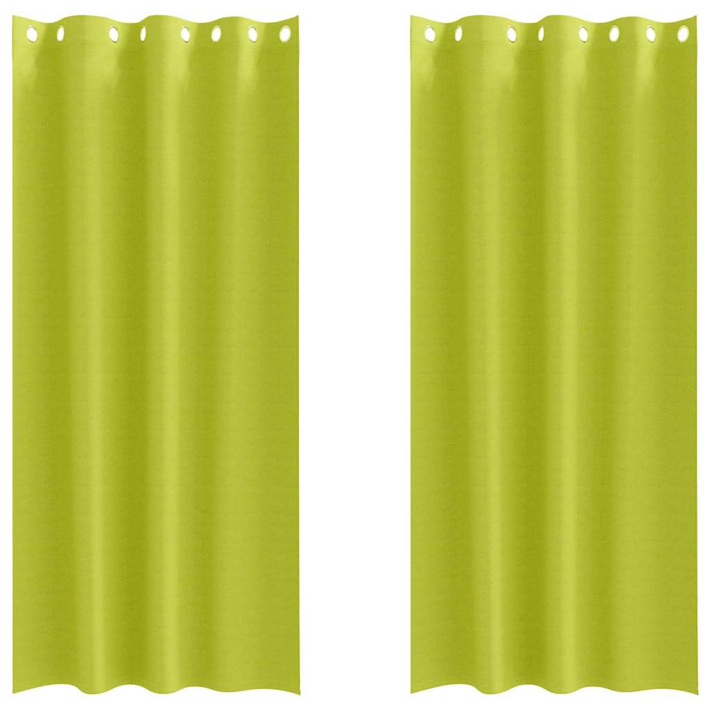 Fekete Függöny Gyűrűkkel 2 db Zöld 260 x 140 cm Poliészter