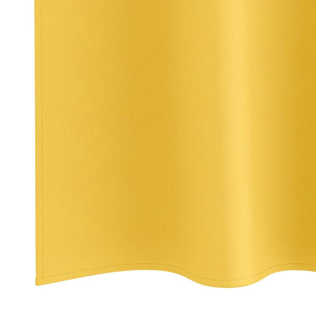 Fekete Függöny Gyűrűkkel 2 db Mustársárga 245 x 140 cm