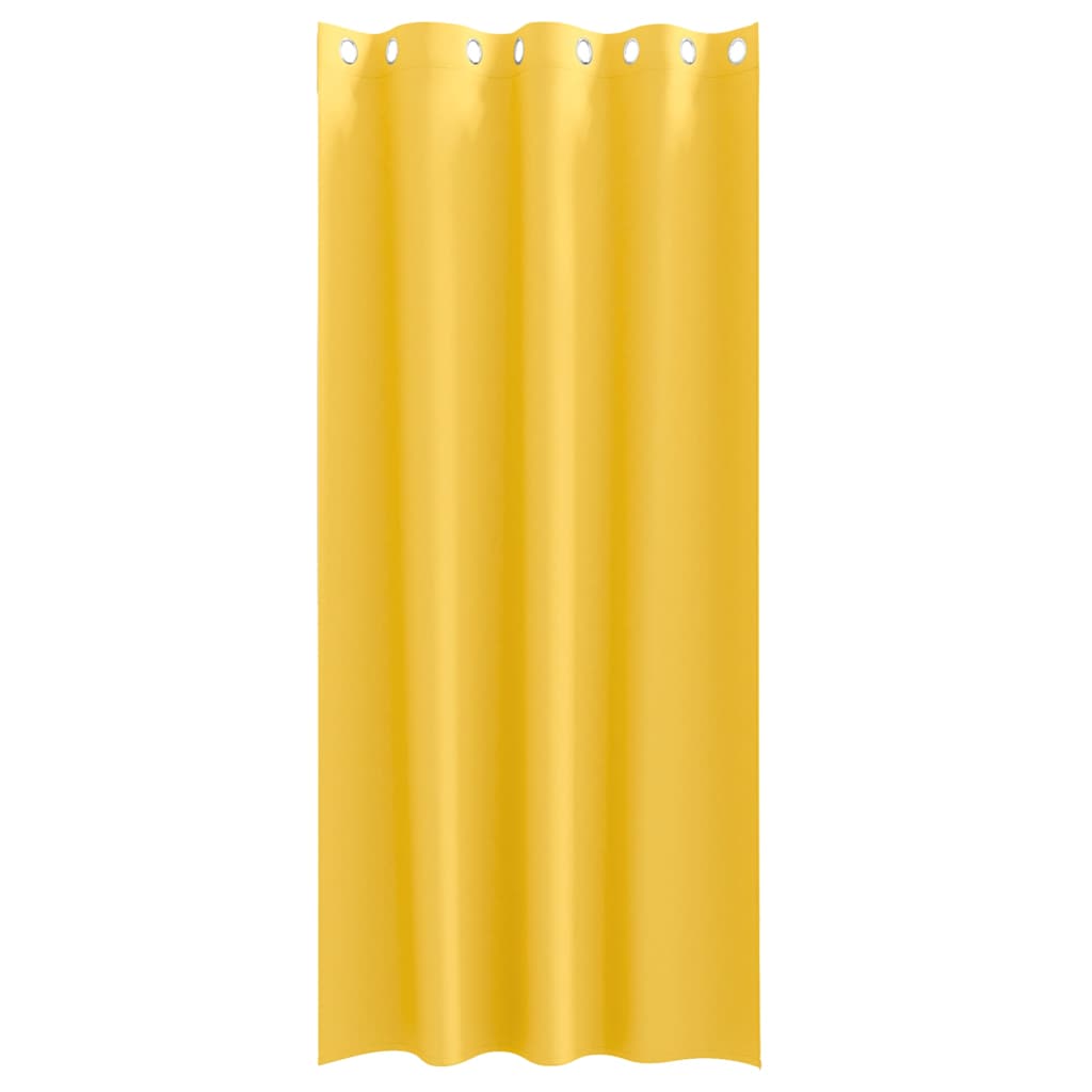 Fekete Függöny Gyűrűkkel 2 db Mustársárga 260 x 140 cm