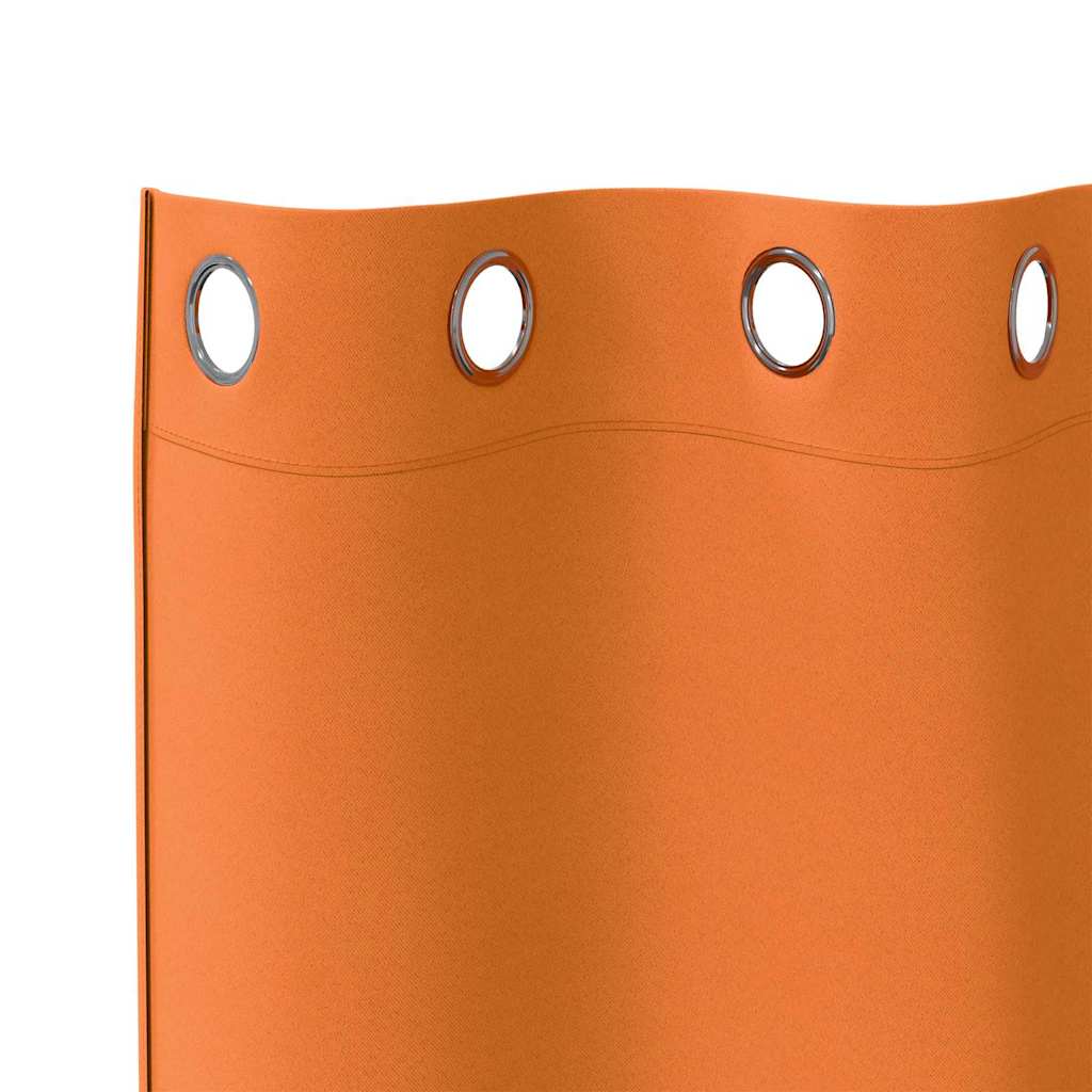 Fekete Függöny Gyűrűkkel 2 pcs Élénk narancs 245 x 140 cm