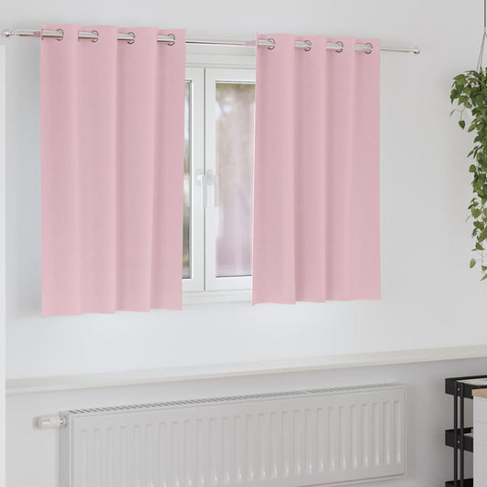 Fekete Függöny Gyűrűkkel 2 pcs Babarózsaszín 140 x 140 cm