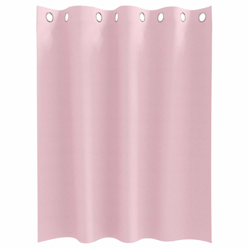 Fekete Függöny Gyűrűkkel 2 db Babarózsaszín 140 x 140 cm
