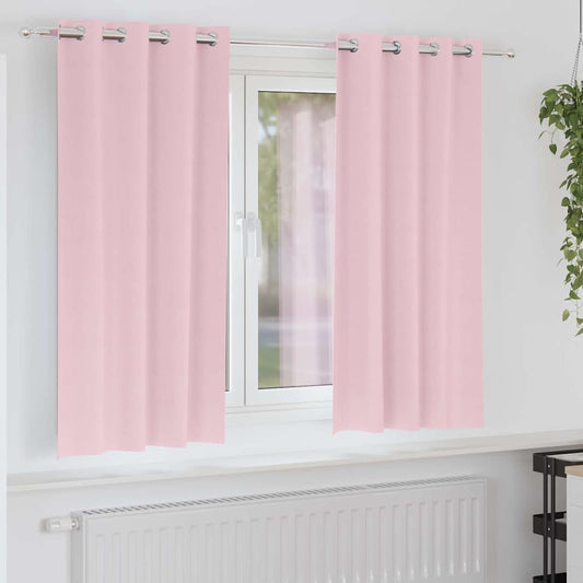 Fekete Függöny Gyűrűkkel 2 pcs Babarózsaszín 175 x 140 cm