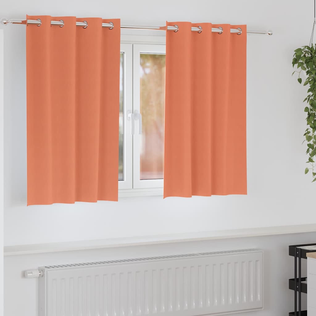 Fekete Függöny Gyűrűkkel 2 db Terrakotta 140 x 140 cm