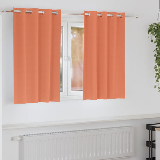 Fekete Függöny Gyűrűkkel 2 pcs Terrakotta 140 x 140 cm