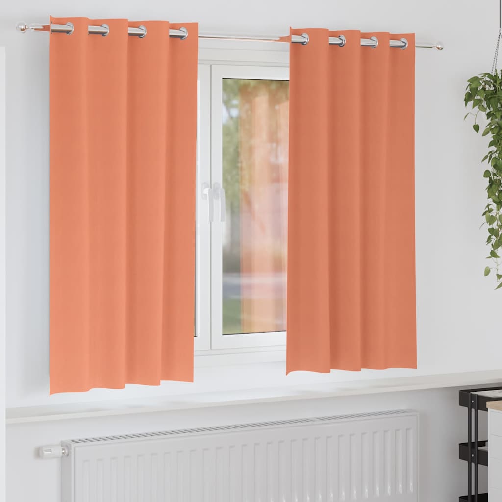 Fekete Függöny Gyűrűkkel 2 db Terrakotta 175 x 140 cm