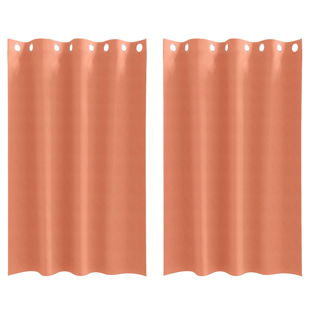 Fekete Függöny Gyűrűkkel 2 db Terrakotta 175 x 140 cm