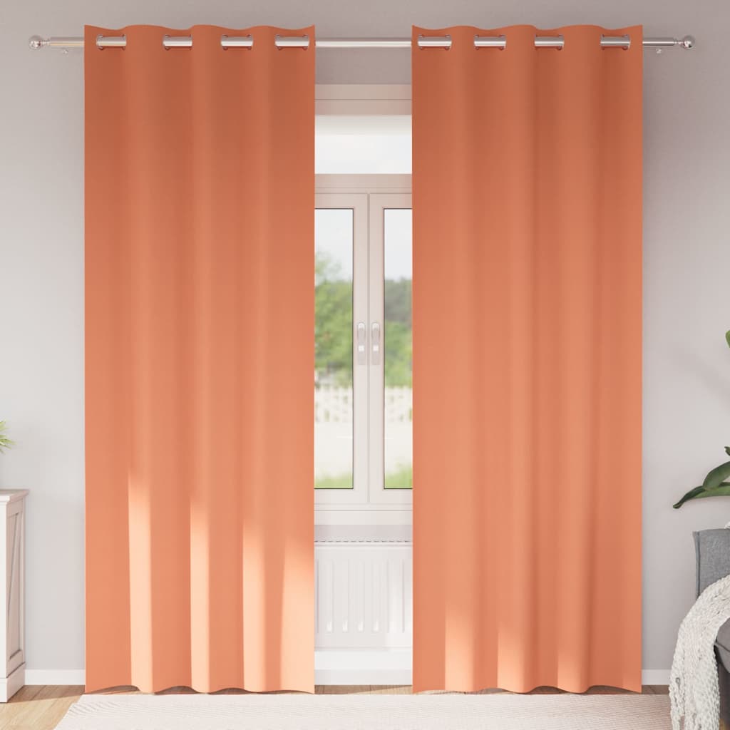 Fekete Függöny Gyűrűkkel 2 db Terrakotta 225 x 140 cm