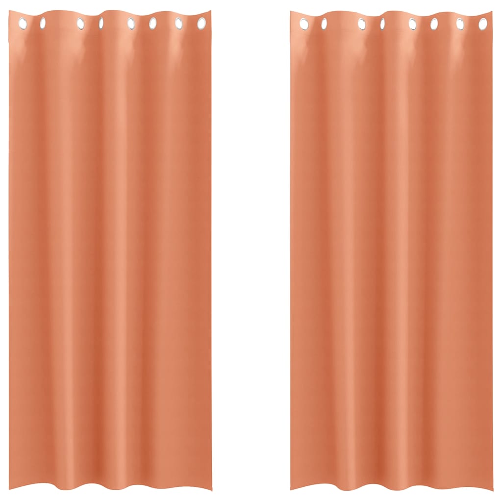 Fekete Függöny Gyűrűkkel 2 db Terrakotta 225 x 140 cm