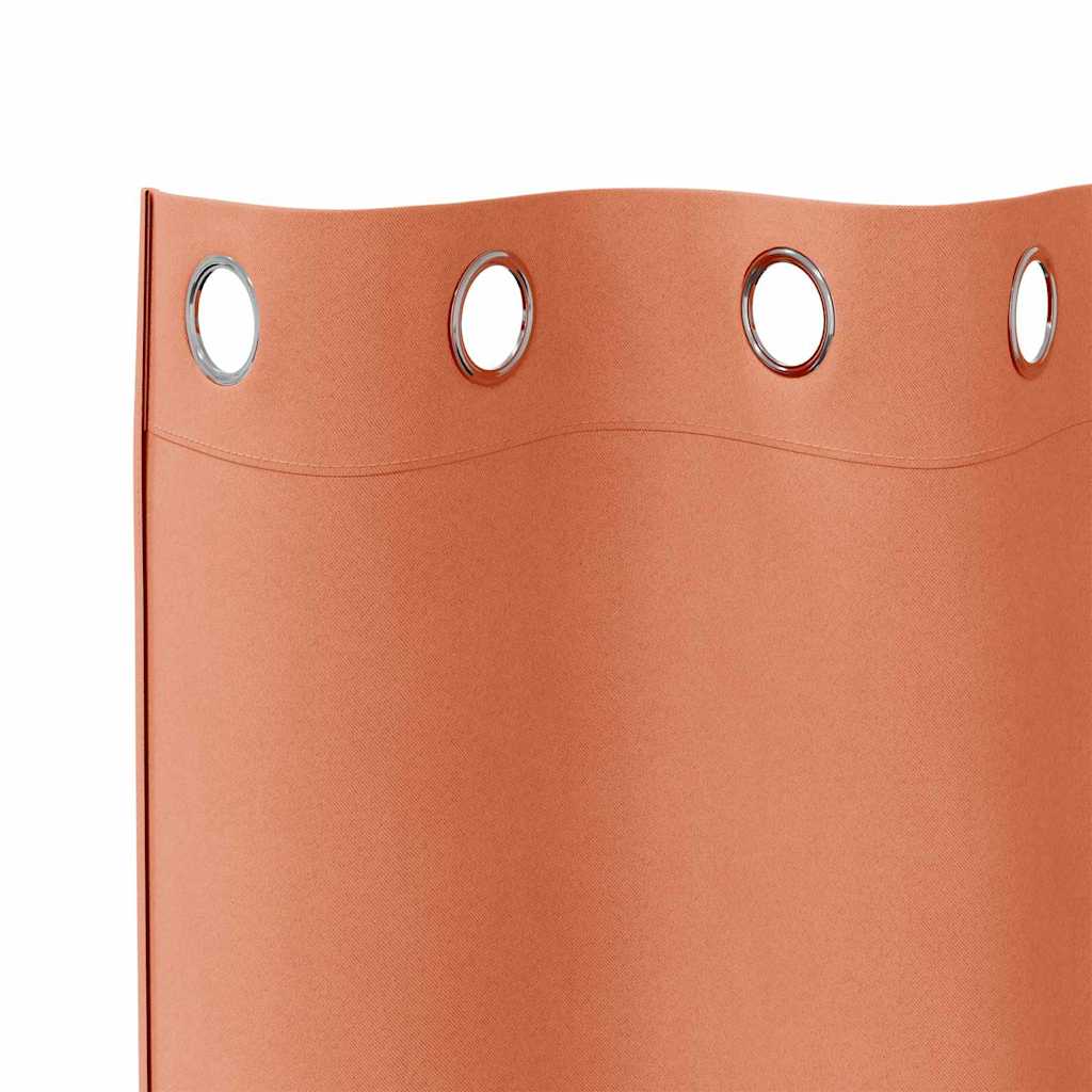Fekete Függöny Gyűrűkkel 2 db Terrakotta 245 x 140 cm