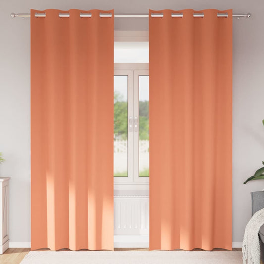 Fekete Függöny Gyűrűkkel 2 pcs Terrakotta 260 x 140 cm