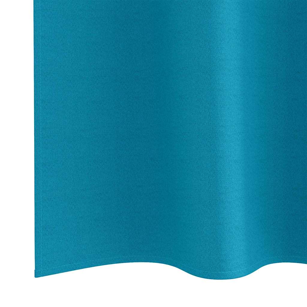 Fekete Függöny Gyűrűkkel 2 db Türkiz 245 x 140 cm Poliészter