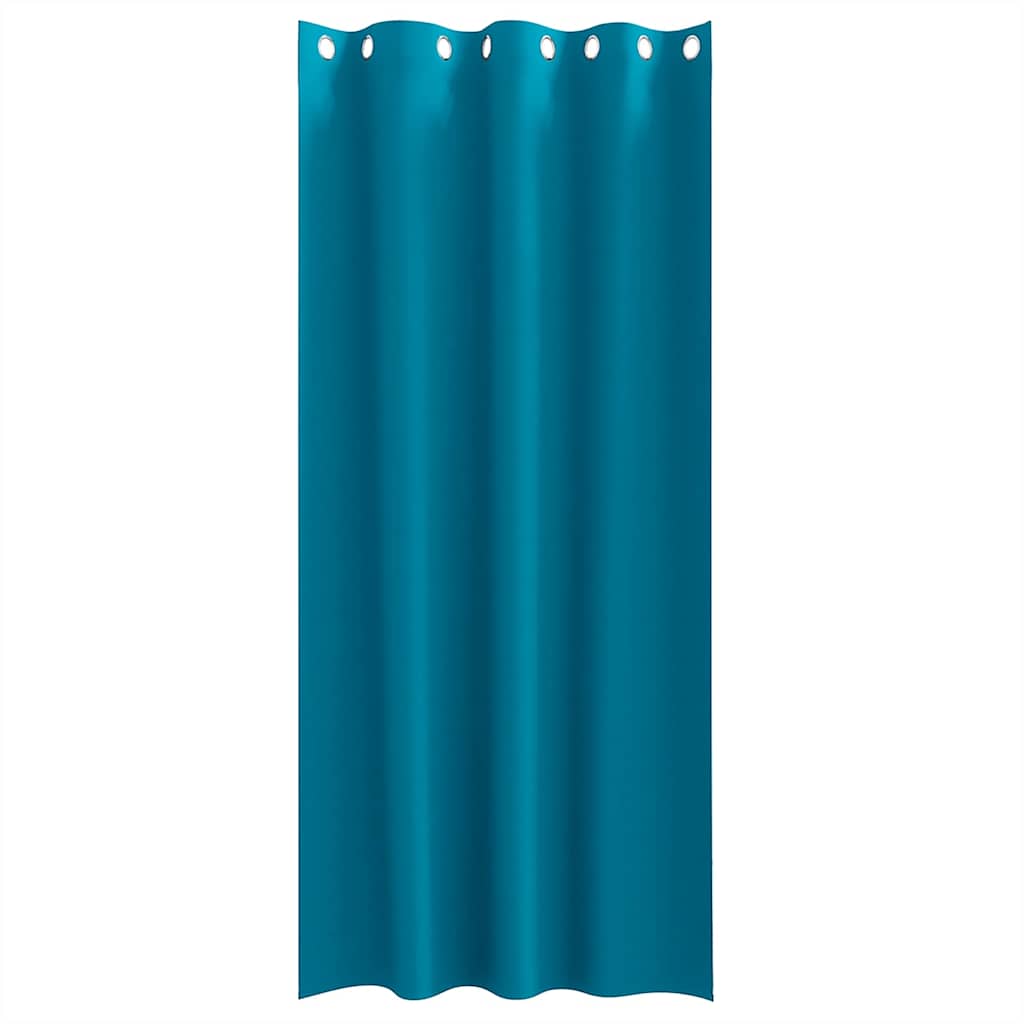 Fekete Függöny Gyűrűkkel 2 db Türkiz 245 x 140 cm Poliészter