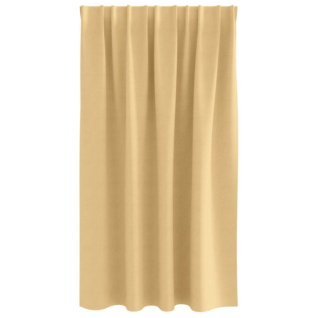 Fekete Függöny Gyűrűkkel 2 pcs Bézs 140 x 140 cm Poliészter