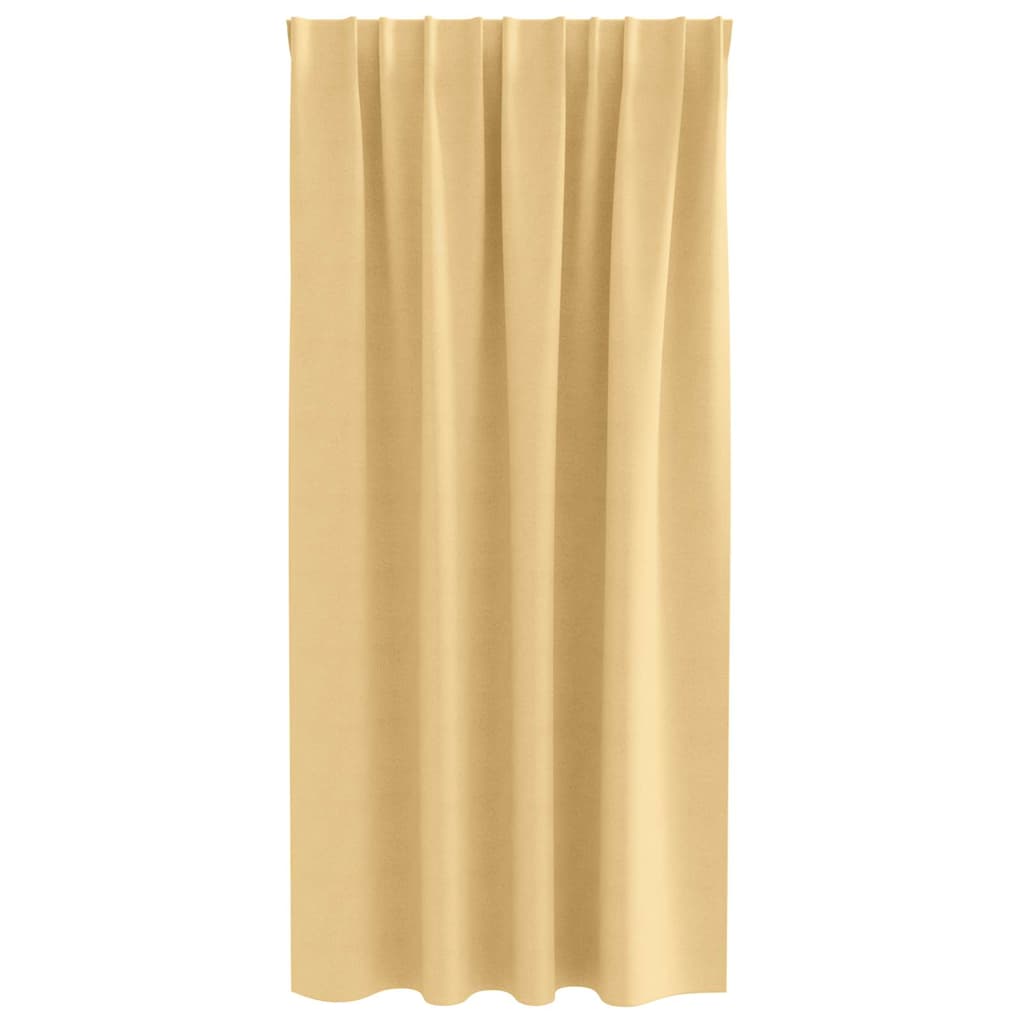 Fekete Függöny Gyűrűkkel 2 pcs Bézs 175 x 140 cm Poliészter