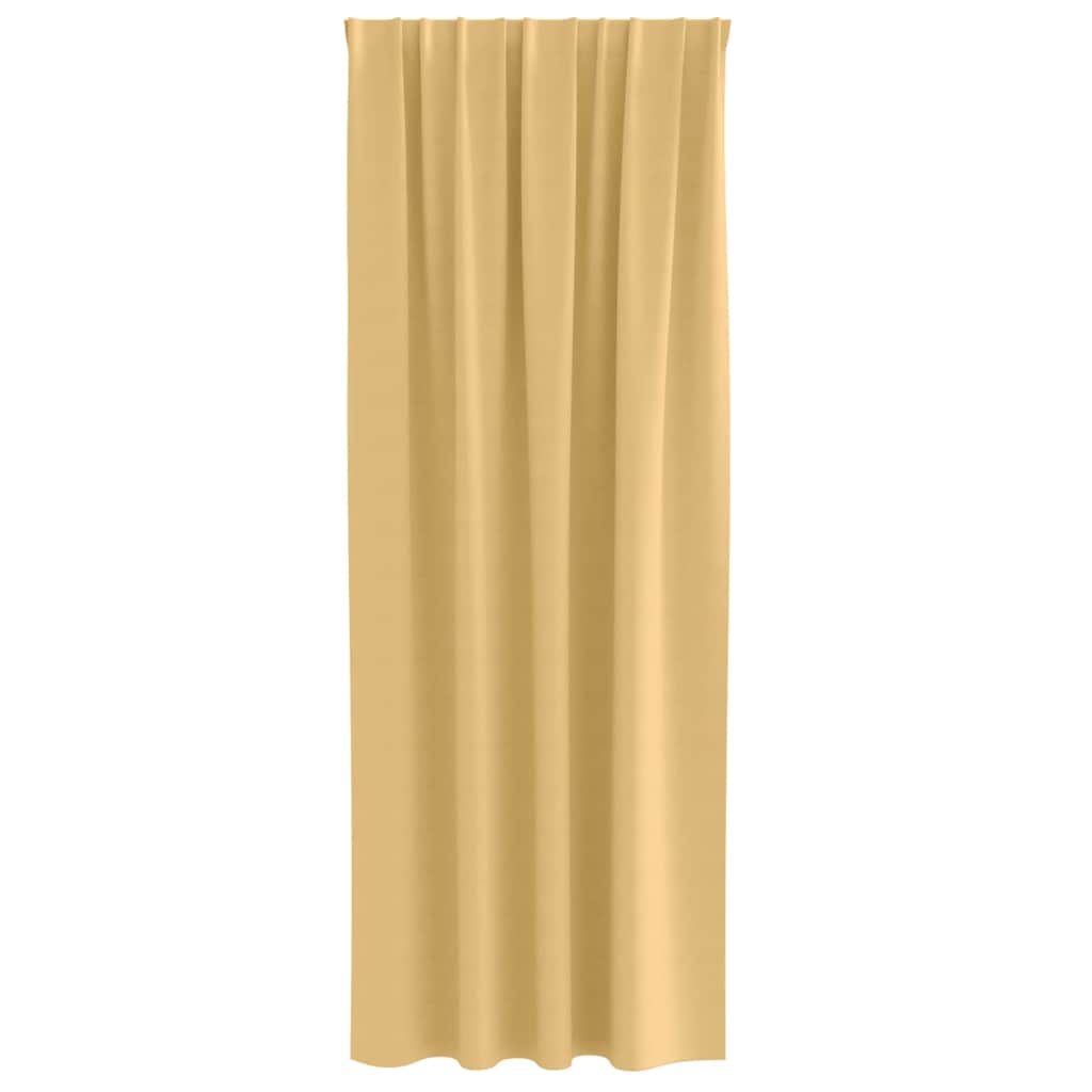 Fekete Függöny Gyűrűkkel 2 pcs Bézs 245 x 140 cm Poliészter