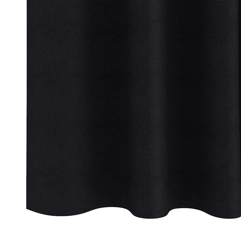 Fekete Függöny Gyűrűkkel 2 pcs Fekete 245 x 140 cm Poliészter