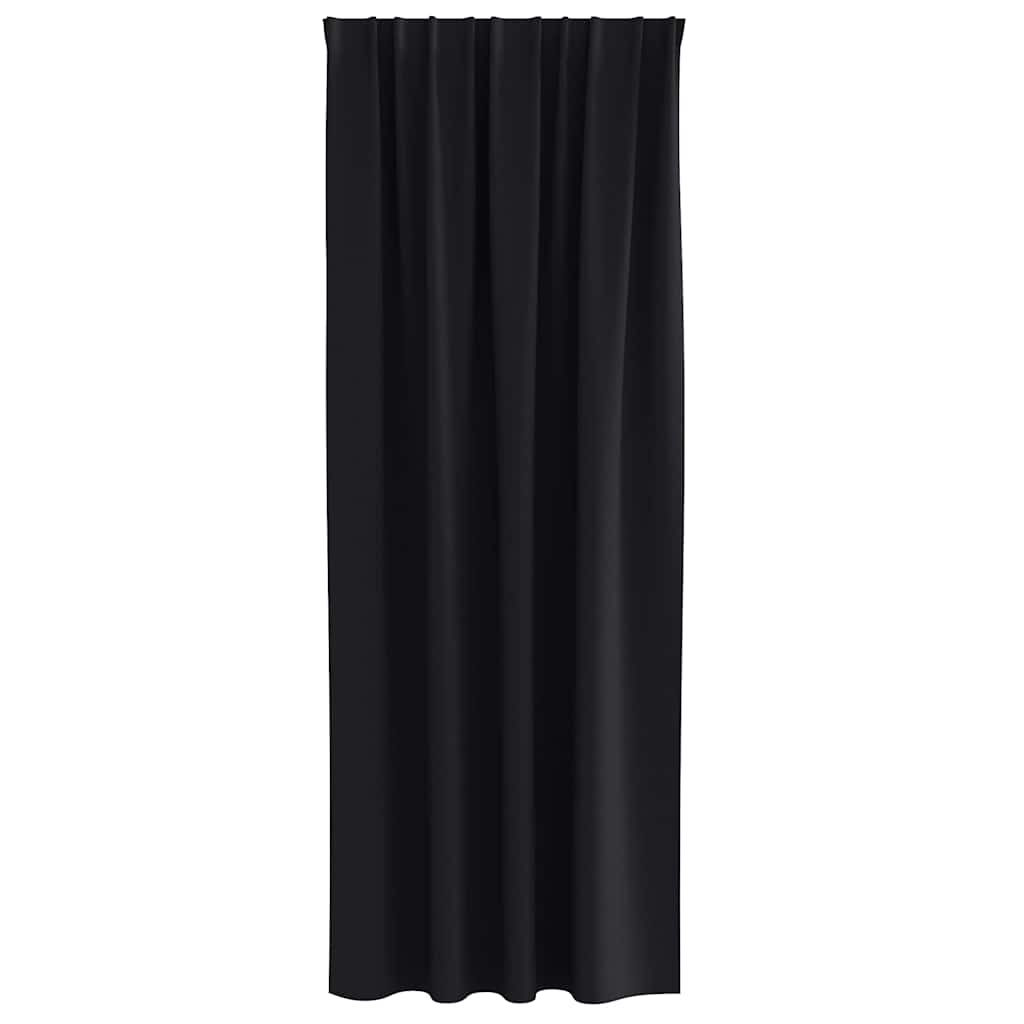 Fekete Függöny Gyűrűkkel 2 pcs Fekete 260 x 140 cm Poliészter