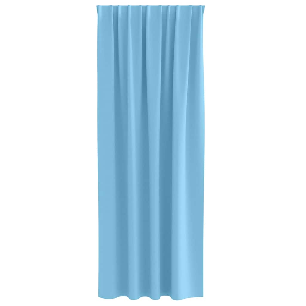 Fekete Függöny Gyűrűkkel 2 pcs Világoskék 225 x 140 cm
