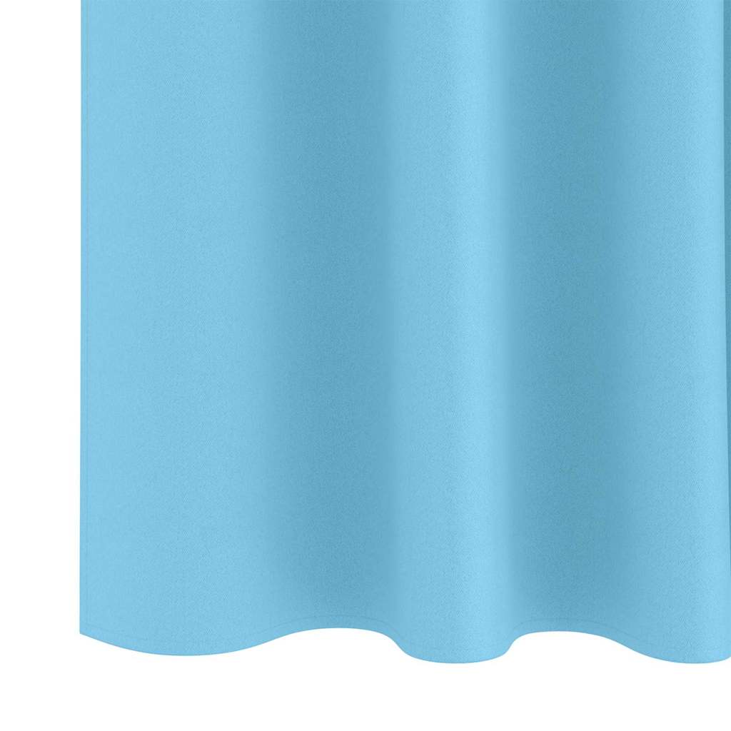 Fekete Függöny Gyűrűkkel 2 pcs Világoskék 245 x 140 cm