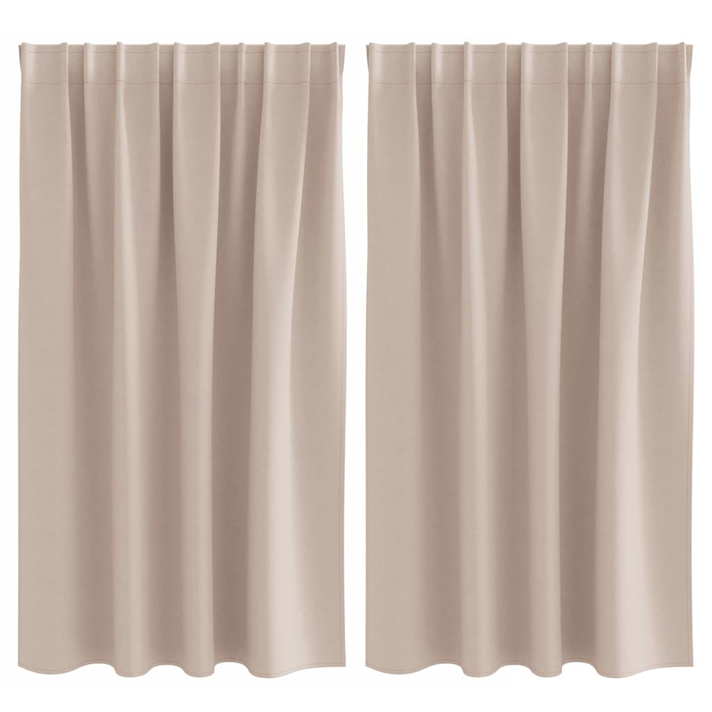 Fekete Függöny Gyűrűkkel 2 pcs Tópszínű 140 x 140 cm Poliészter