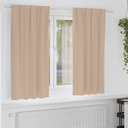 Fekete Függöny Gyűrűkkel 2 pcs Tópszínű 175 x 140 cm Poliészter