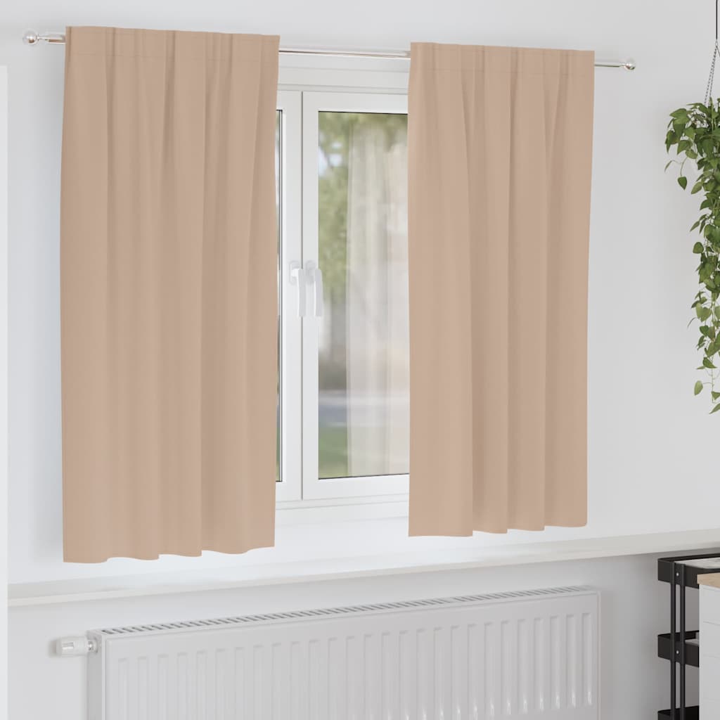 Fekete Függöny Gyűrűkkel 2 pcs Tópszínű 175 x 140 cm Poliészter