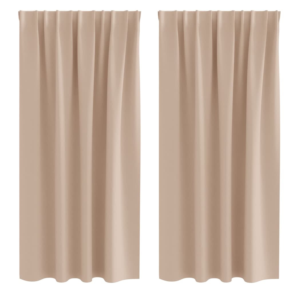 Fekete Függöny Gyűrűkkel 2 pcs Tópszínű 175 x 140 cm Poliészter