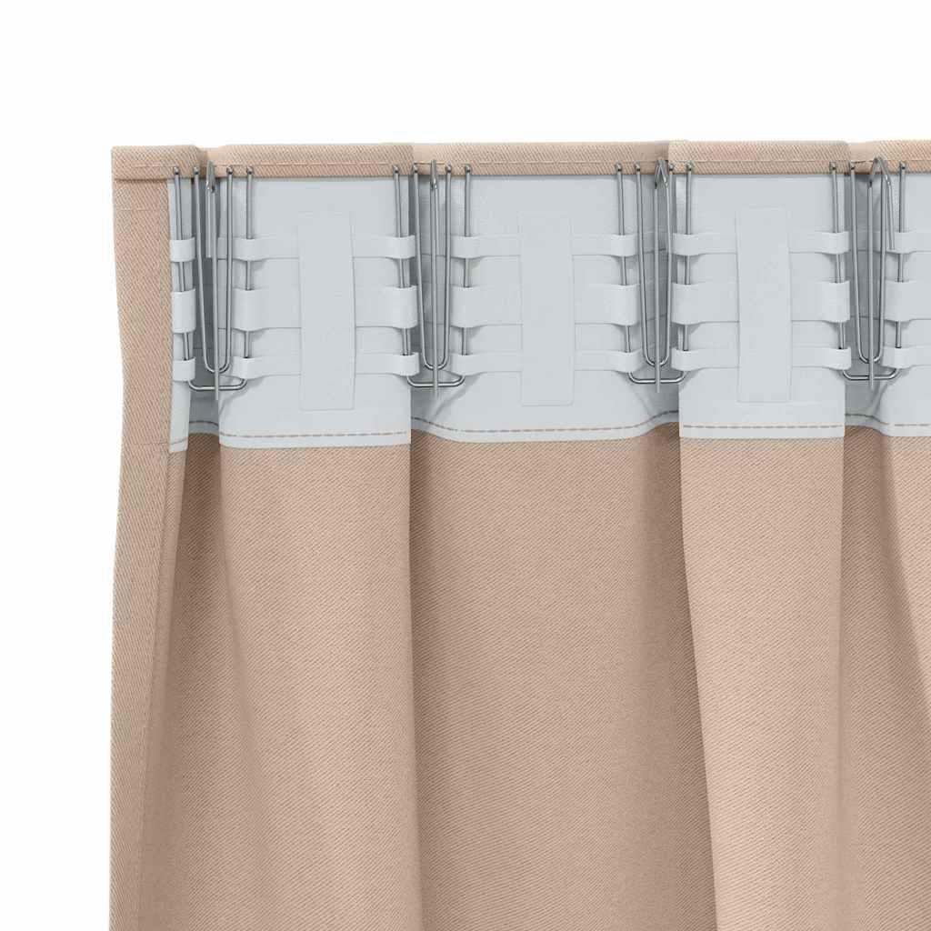 Fekete Függöny Gyűrűkkel 2 pcs Tópszínű 245 x 140 cm Poliészter