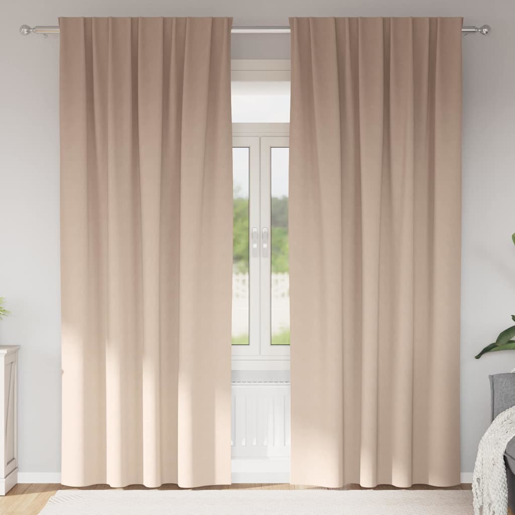 Fekete Függöny Gyűrűkkel 2 pcs Tópszínű 245 x 140 cm Poliészter