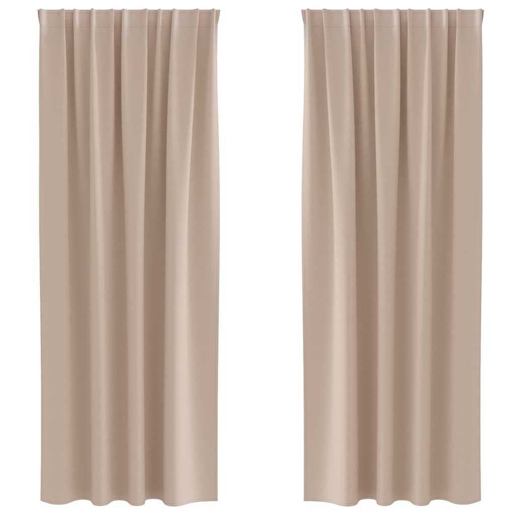 Fekete Függöny Gyűrűkkel 2 pcs Tópszínű 245 x 140 cm Poliészter