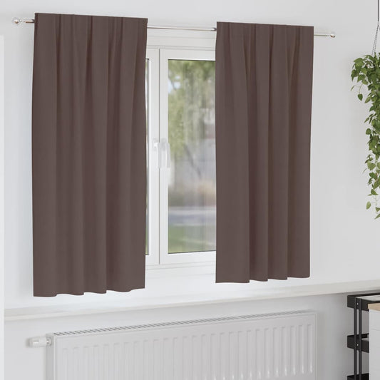 Fekete Függöny Gyűrűkkel 2 pcs Sötét Barna 175 x 140 cm