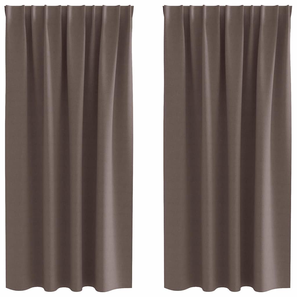 Fekete Függöny Gyűrűkkel 2 pcs Sötét Barna 175 x 140 cm