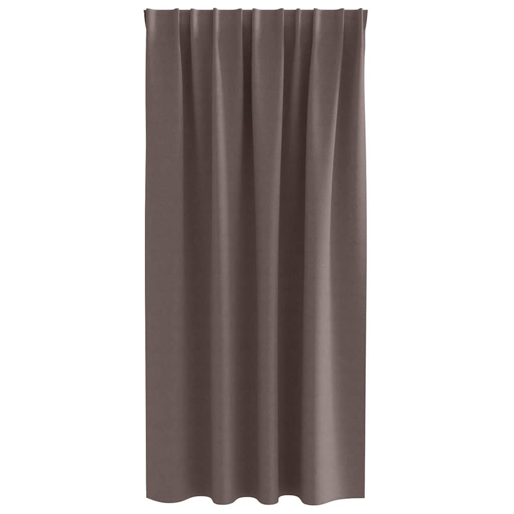 Fekete Függöny Gyűrűkkel 2 pcs Sötét Barna 175 x 140 cm