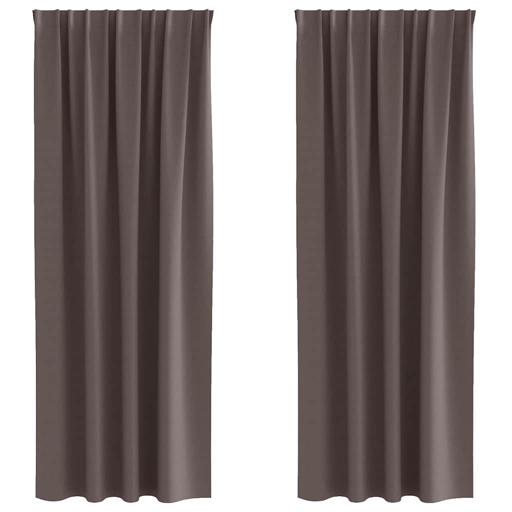 Fekete Függöny Gyűrűkkel 2 pcs Sötét Barna 225 x 140 cm