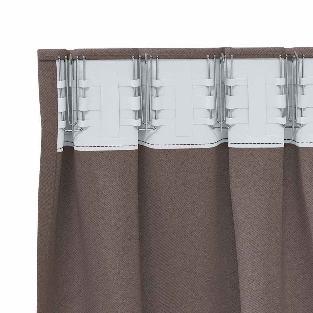 Fekete Függöny Gyűrűkkel 2 pcs Sötét Barna 245 x 140 cm