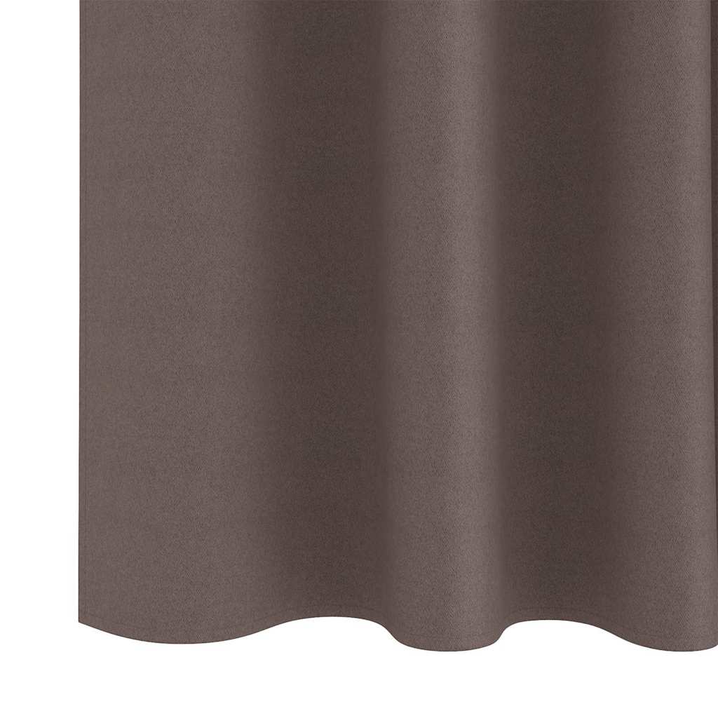 Fekete Függöny Gyűrűkkel 2 pcs Sötét Barna 260 x 140 cm