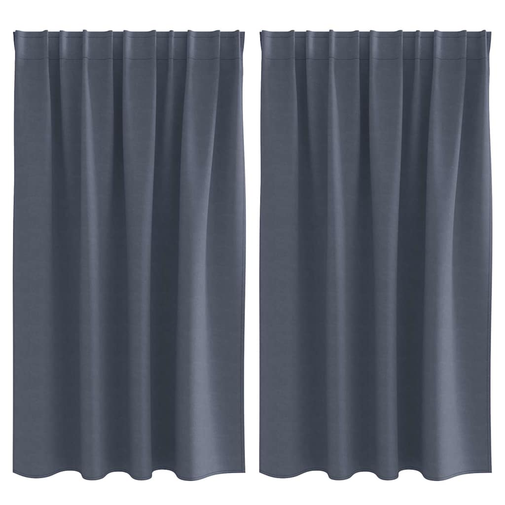 Fekete Függöny Gyűrűkkel 2 pcs Antracit 140 x 140 cm Poliészter
