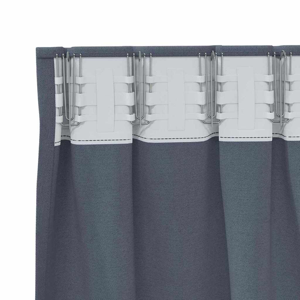 Fekete Függöny Gyűrűkkel 2 pcs Antracit 245 x 140 cm Poliészter