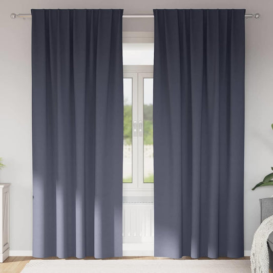 Fekete Függöny Gyűrűkkel 2 pcs Antracit 245 x 140 cm Poliészter