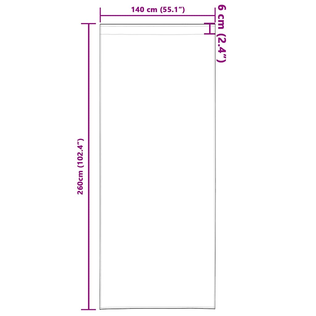 Fekete Függöny Gyűrűkkel 2 pcs Antracit 260 x 140 cm Poliészter