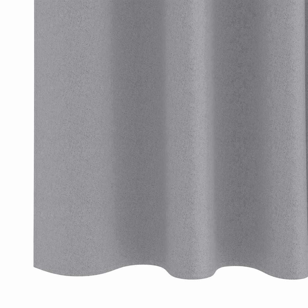 Fekete Függöny Gyűrűkkel 2 pcs Világosszürke 260 x 140 cm